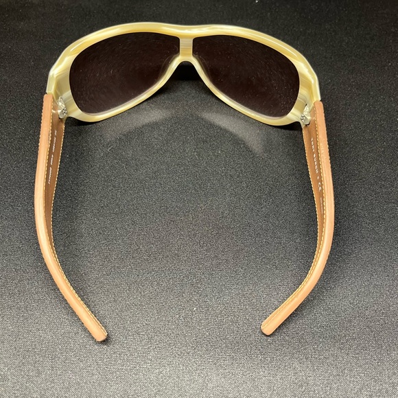 Tory Burch TY700 2Q (Tory Burch brown leather wraparound sunglasses TY7002Q) - Picture 7 of 12